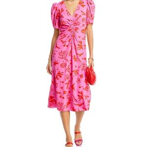Rhode Maci Dress Pink Botanical Abstract NWT Size 6